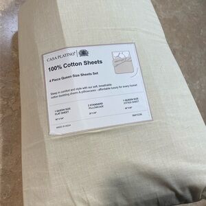 Yellow 100% Cotton Sheet Set